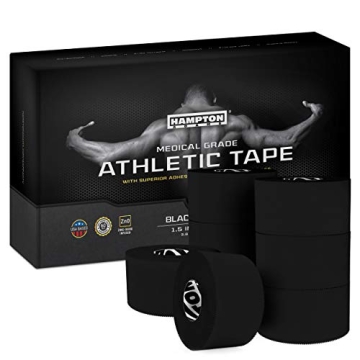 Hampton Adams Original Sports Medical Athletic Tape 8-Pack - 45ft Rolls - Strong Grip Without Residu...