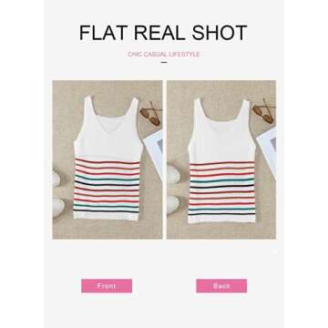 BLENCOT Women Casual Striped Knit Tank Tops for Summer