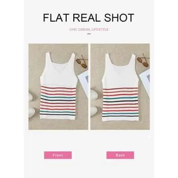 BLENCOT Women Casual Striped Knit Tank Tops for Summer