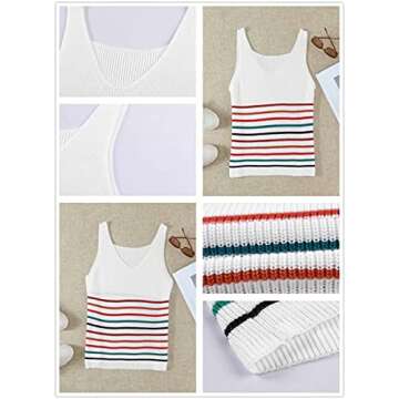 BLENCOT Women Casual Striped Knit Tank Tops for Summer