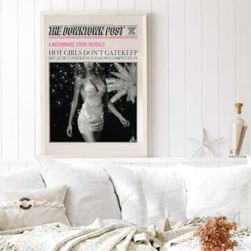 Vintage Pink Canvas Wall Art Set of 3 Funky Hot Girl Pictures You Look So Good Poster Preppy Trendy Paintings Home Wall Decor Aesthetic Disco Ball Bar Cart Prints for Apartment Dorm (12x16in) Unframed