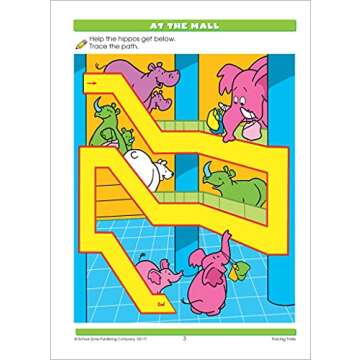 School Zone - Tracing Trails Workbook - 32 Pages, Ages 3 to 5, Preschool, Pre-Writing, Intro to Shapes, Alphabet, Numbers, and More (School Zone Little Hand Helper™ Book Series)