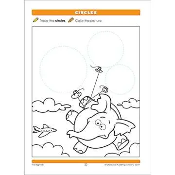 School Zone - Tracing Trails Workbook - 32 Pages, Ages 3 to 5, Preschool, Pre-Writing, Intro to Shapes, Alphabet, Numbers, and More (School Zone Little Hand Helper™ Book Series)