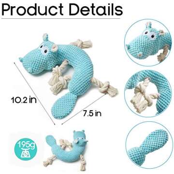 Dog Toys for Aggressive Chewers, Tough and Durable Squeaky Toys Pet Pupp Animals Toy with Cotton Material and Crinkle Paper,Chewing Teeth Health Puppy Toys for Small and Medium Breed