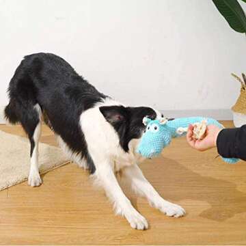 Dog Toys for Aggressive Chewers, Tough and Durable Squeaky Toys Pet Pupp Animals Toy with Cotton Material and Crinkle Paper,Chewing Teeth Health Puppy Toys for Small and Medium Breed