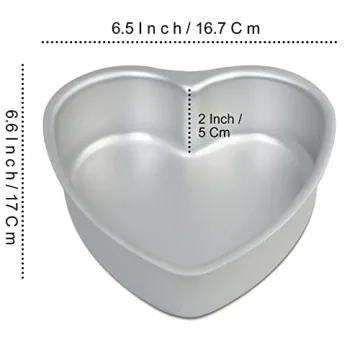 Kefyixc Set of 3 Heart-Shaped Cake Pans - 6 Inch Aluminum Mold