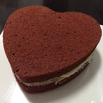 Kefyixc Set of 3 Heart-Shaped Cake Pans - 6 Inch Aluminum Mold