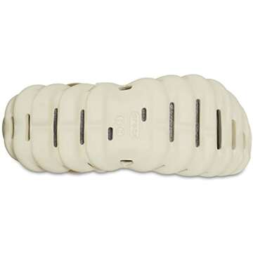 Crocs Unisex-Adult Echo Clog, Bone/Black, 7 Women/5 Men