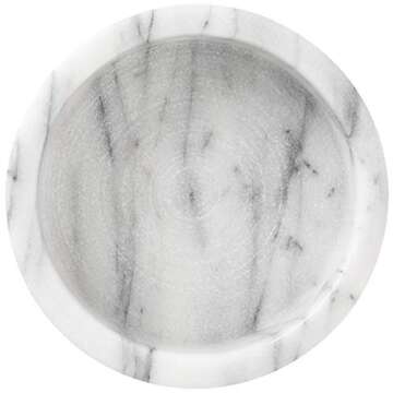 Fox Run 48758 White Marble Wine Bottle and Glass Stand, 5 x 5 x 2 inches