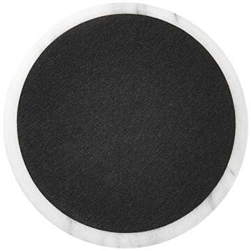 Fox Run 48758 White Marble Wine Bottle and Glass Stand, 5 x 5 x 2 inches