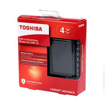 Toshiba (HDTC940XK3CA) Canvio Advance 4TB Portable External Hard Drive USB 3.0, Black