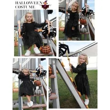 Arshiner Black Dress for Girls Toddler Sequin Tulle Puff Long Sleeves Tutu Dress Fancy Princess Birthday Party Dress Up 5t