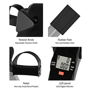 Compact Under Desk Bike Pedal Exerciser with Tracker - Wakeman