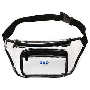 Clear Fanny Pack Stadium Approved for Women & Men-Adjustable Small Fannypack Belt Bag Great for Conc...