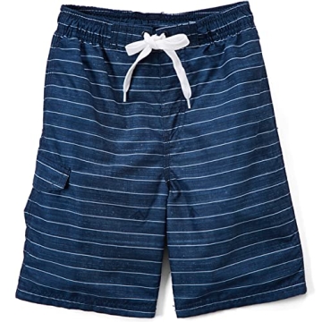 Kanu Surf Boys Quick Dry UPF 50+ Navy Swim Trunks for Beach Fun
