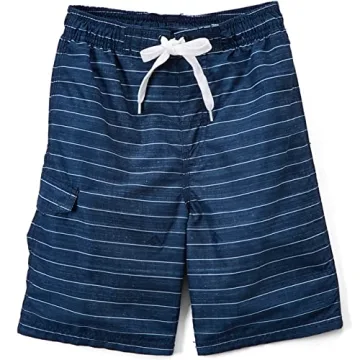 Kanu Surf Boys Quick Dry UPF 50+ Navy Swim Trunks for Beach Fun