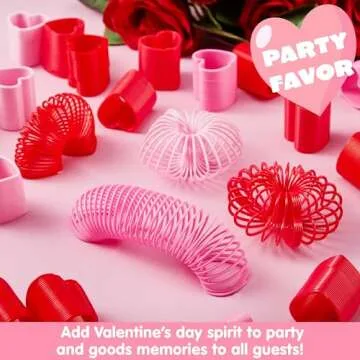 JOYIN 30 Packs Valentine’s Day Party Favors with Mini Springs Toys, Multi-Color Heart Coil Springs Toys, Stress Relief Fidget Toys for Kids Classroom Exchange, School Prize and Goodie Bag Stuffers