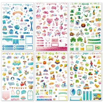 Perthlin Vibrant Monthly Planner Stickers for Creative Organization