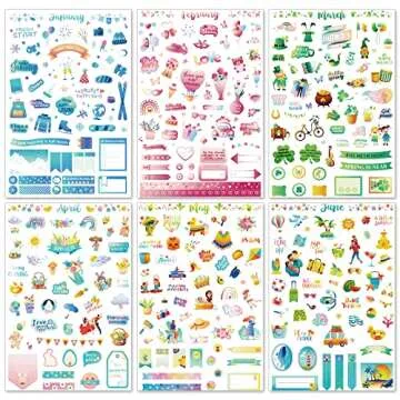 Perthlin Vibrant Monthly Planner Stickers for Creative Organization