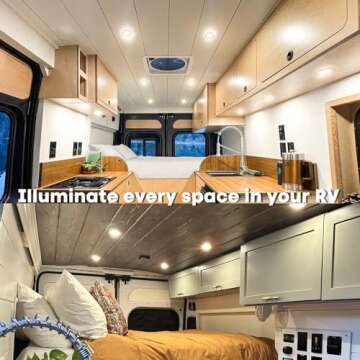 acegoo RV Recessed Ceiling Light 2-3/4” Full Aluminum 12V Dimmable LED Puck Light for Campervan Tr...