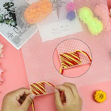 jiebor 5Pcs Plastic Canvas mesh Sheets for Embroidery Knit Making Bookmarks Cup Mat Tissue Boxes(11.81 x 11.81”)