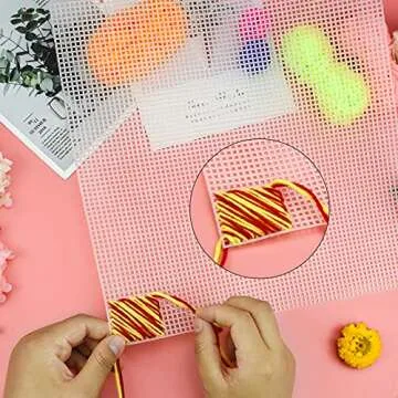 jiebor 5Pcs Plastic Canvas mesh Sheets for Embroidery Knit Making Bookmarks Cup Mat Tissue Boxes(11.81 x 11.81”)