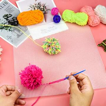 jiebor 5Pcs Plastic Canvas mesh Sheets for Embroidery Knit Making Bookmarks Cup Mat Tissue Boxes(11.81 x 11.81”)