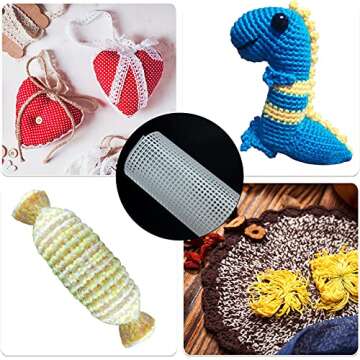 jiebor 5Pcs Plastic Canvas mesh Sheets for Embroidery Knit Making Bookmarks Cup Mat Tissue Boxes(11.81 x 11.81”)