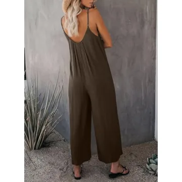 Happy Sailed Womens Casual Sleeveless Jumpsuit for Summer
