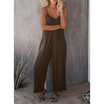 Happy Sailed Womens Casual Sleeveless Jumpsuit for Summer