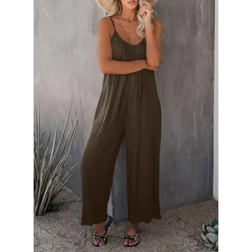 Happy Sailed Womens Casual Sleeveless Jumpsuit for Summer