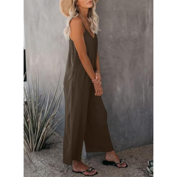 Happy Sailed Womens Casual Sleeveless Jumpsuit for Summer
