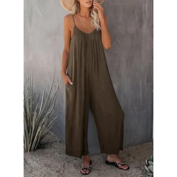 Happy Sailed Womens Casual Sleeveless Jumpsuit for Summer