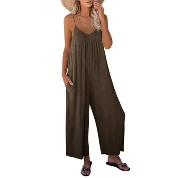 Happy Sailed Womens Casual Sleeveless Jumpsuit for Summer