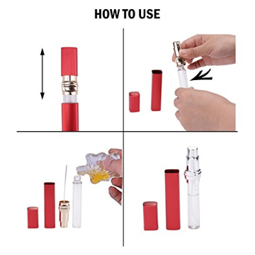 Fashionclubs 12ML Refillable Perfume Atomizer Bottle for Travel Spray Scent Pump Case Pack of 6