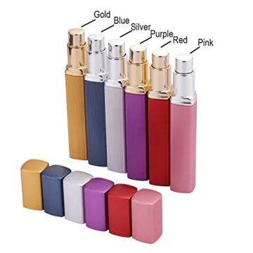 Fashionclubs 12ML Refillable Perfume Atomizer Bottle for Travel Spray Scent Pump Case Pack of 6