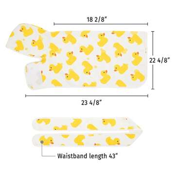 HDE Dog Bathrobe Super Absorbent Quick Drying Towel with Hood for All Dog Breeds Sizes S-XXL - White Rubber Ducks - S