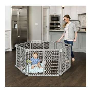 Regalo Plastic 192-Inch Super Wide Adjustable Baby Gate and Play Yard, 2-In-1, Bonus Kit, Includes 4...