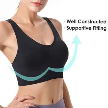 Evercute Adjustable Strappy Sports Bra for Women