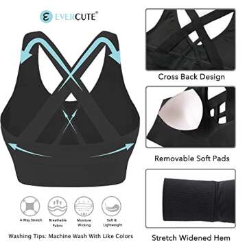 Evercute Adjustable Strappy Sports Bra for Women