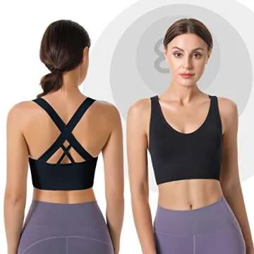 Evercute Adjustable Strappy Sports Bra for Women