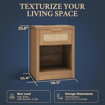 Stylish OAKHAM HOME Nightstand Set with Charging Station