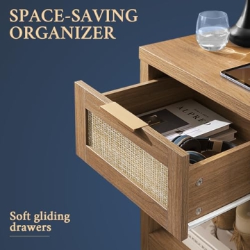 Stylish OAKHAM HOME Nightstand Set with Charging Station