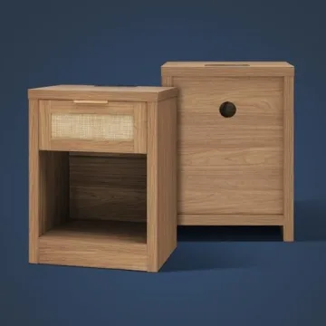 Stylish OAKHAM HOME Nightstand Set with Charging Station