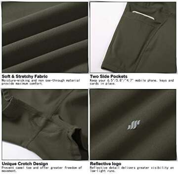 Women's High Waist Yoga Shorts with Side Pockets Tummy Control Running Gym Workout Biker Shorts for Women 8" /3"