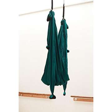 Aerial Yoga Swing - Anti-Gravity Yoga Hammock Swing Straps Inversion Tool, 2 Daisy Chain Adjustable Straps and Hooks，Pose Guide (Dark Green)