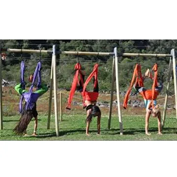 Aerial Yoga Swing - Anti-Gravity Yoga Hammock Swing Straps Inversion Tool, 2 Daisy Chain Adjustable Straps and Hooks，Pose Guide (Dark Green)