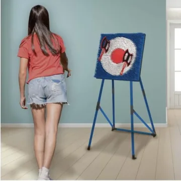 Ultimate Hatchet Toss, Axe Throwing Target Set, 3 Safety Throwing Axes and Bristle Target, Blunted Edges and Lightweight Plastic Toy, Indoor or Outdoor Use, Fun in The Backyard for Kids