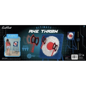 Ultimate Hatchet Toss, Axe Throwing Target Set, 3 Safety Throwing Axes and Bristle Target, Blunted Edges and Lightweight Plastic Toy, Indoor or Outdoor Use, Fun in The Backyard for Kids
