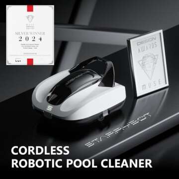 Starrybot Cordless Robotic Pool Cleaner for Above-Ground Pools